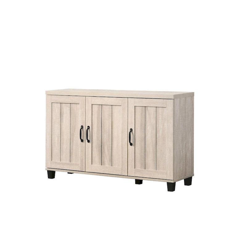 Modern Style 45W 3-Door Shoe Cabinet, with 6 Adjustable Shelves