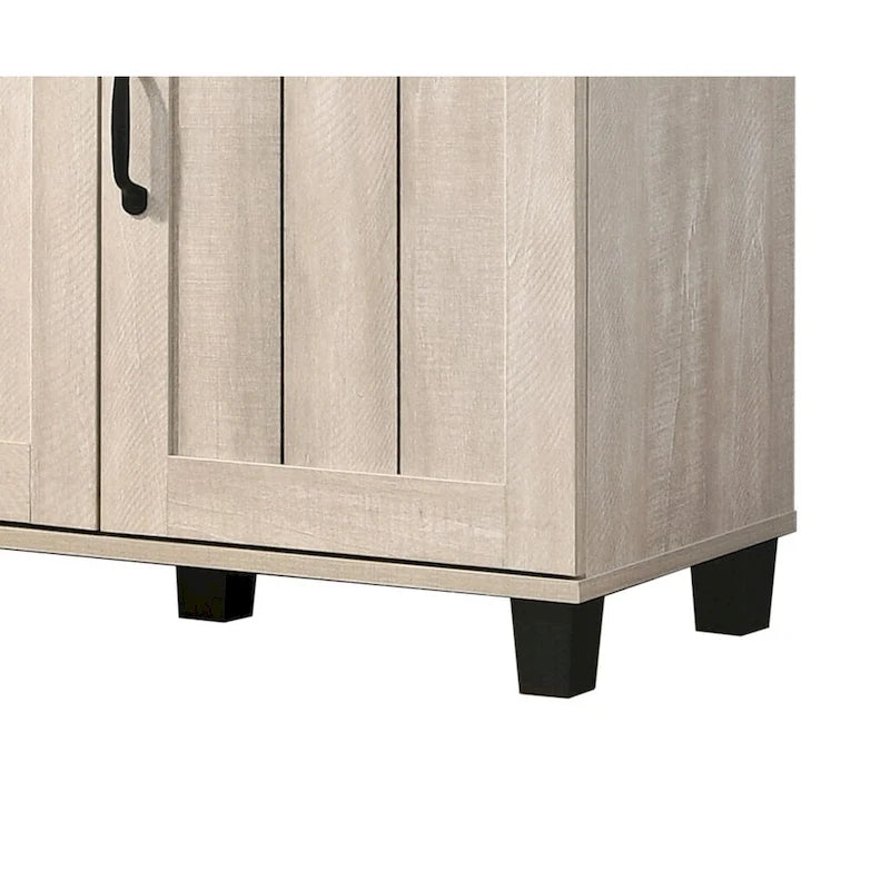 Modern Style 45W 3-Door Shoe Cabinet, with 6 Adjustable Shelves