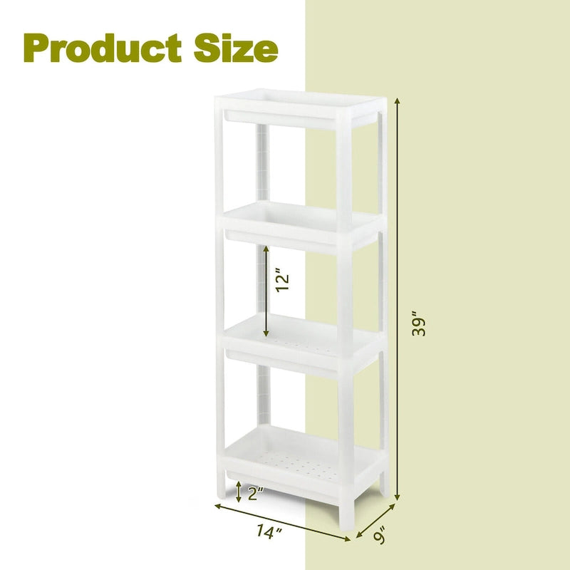 2PCS 4 Tier Slim Storage Cart Detachable Kitchen Organizer