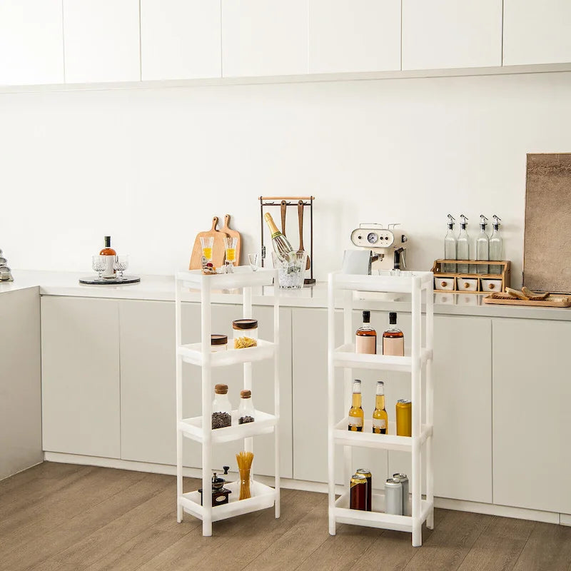 2PCS 4 Tier Slim Storage Cart Detachable Kitchen Organizer