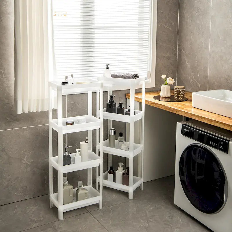2PCS 4 Tier Slim Storage Cart Detachable Kitchen Organizer