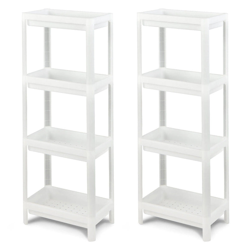 2PCS 4 Tier Slim Storage Cart Detachable Kitchen Organizer