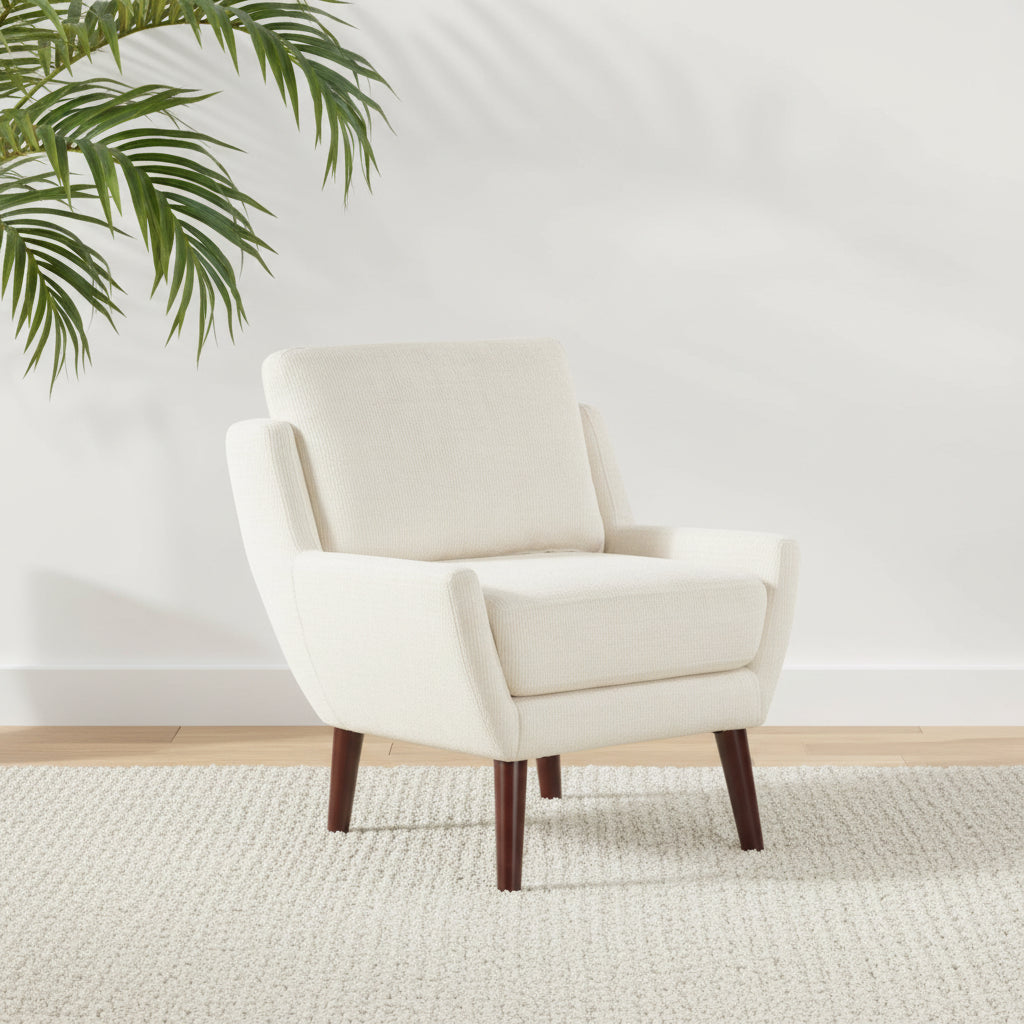 Comfortable Contemporary Accent Chair with Durable Upholstery and Solid Wood Legs
