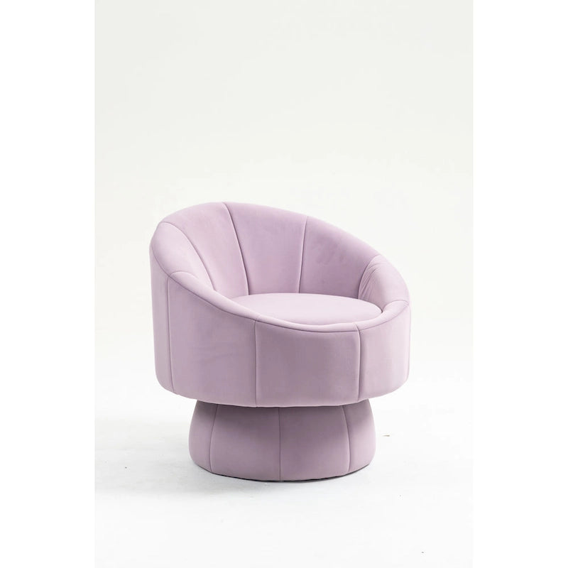 Modern 28.75 Velvet Upholstered 360 Swivel Accent Chair with Wood Frame and Waist Cushion