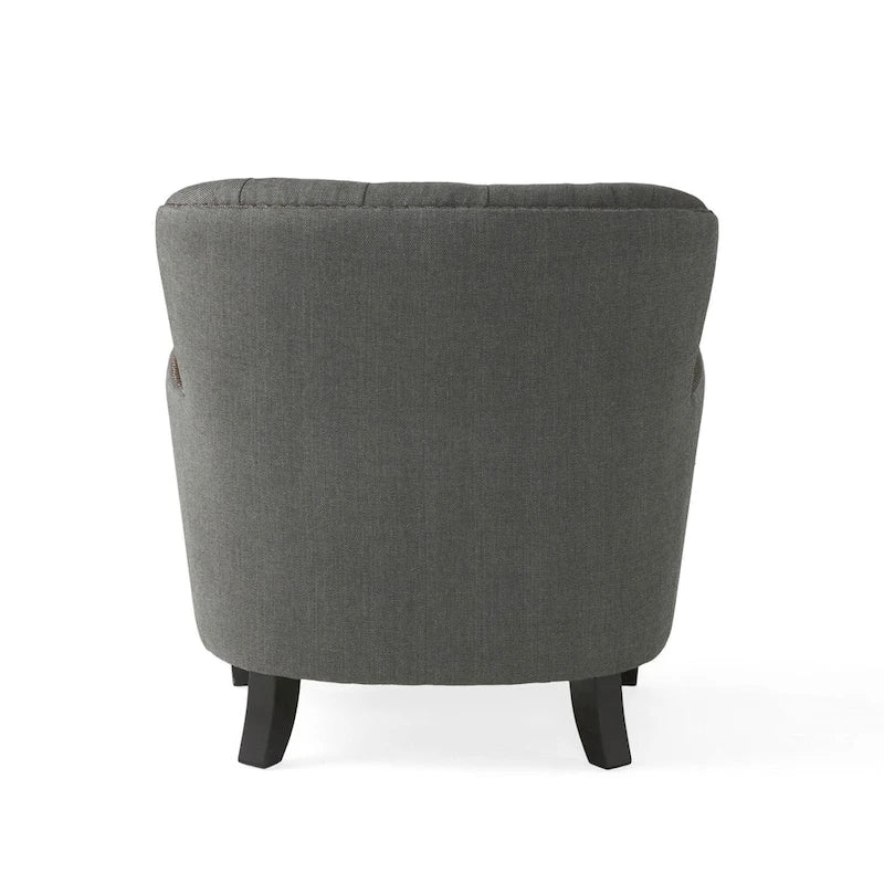 Modern 32.5 Upholstered Club Chair with Ottoman Set amd Nailheads for Living Room
