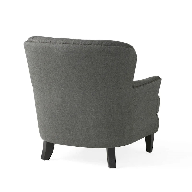 Modern 32.5 Upholstered Club Chair with Ottoman Set amd Nailheads for Living Room