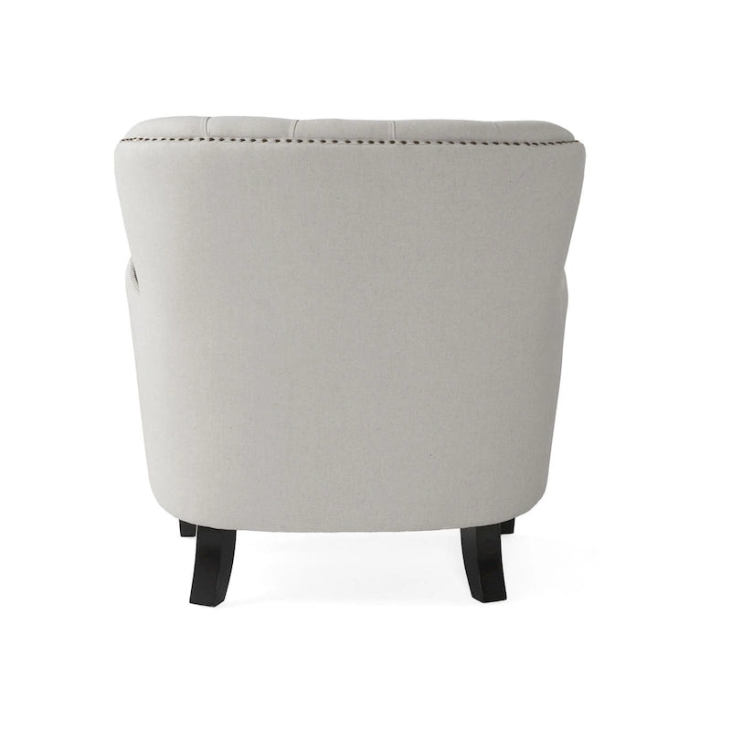 Modern 32.5 Upholstered Club Chair with Ottoman Set amd Nailheads for Living Room