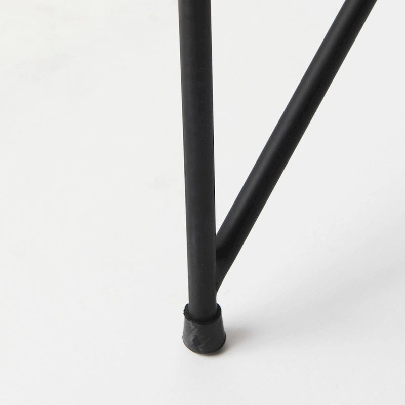 Black Faux Leather w/Black Metal Frame Accent Chair