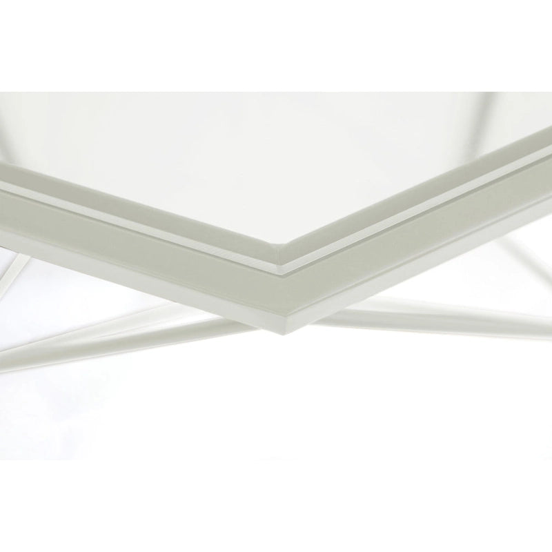 29 Modern Octagon Center Coffee Table with Tempered Glass Table top & Sturdy Metal Geometric Base for Living Room Office