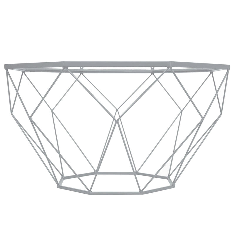 29 Modern Octagon Center Coffee Table with Tempered Glass Table top & Sturdy Metal Geometric Base for Living Room Office