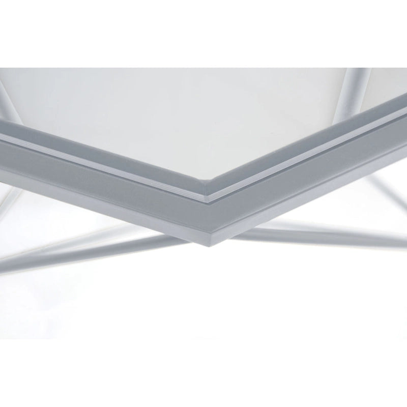 29 Modern Octagon Center Coffee Table with Tempered Glass Table top & Sturdy Metal Geometric Base for Living Room Office