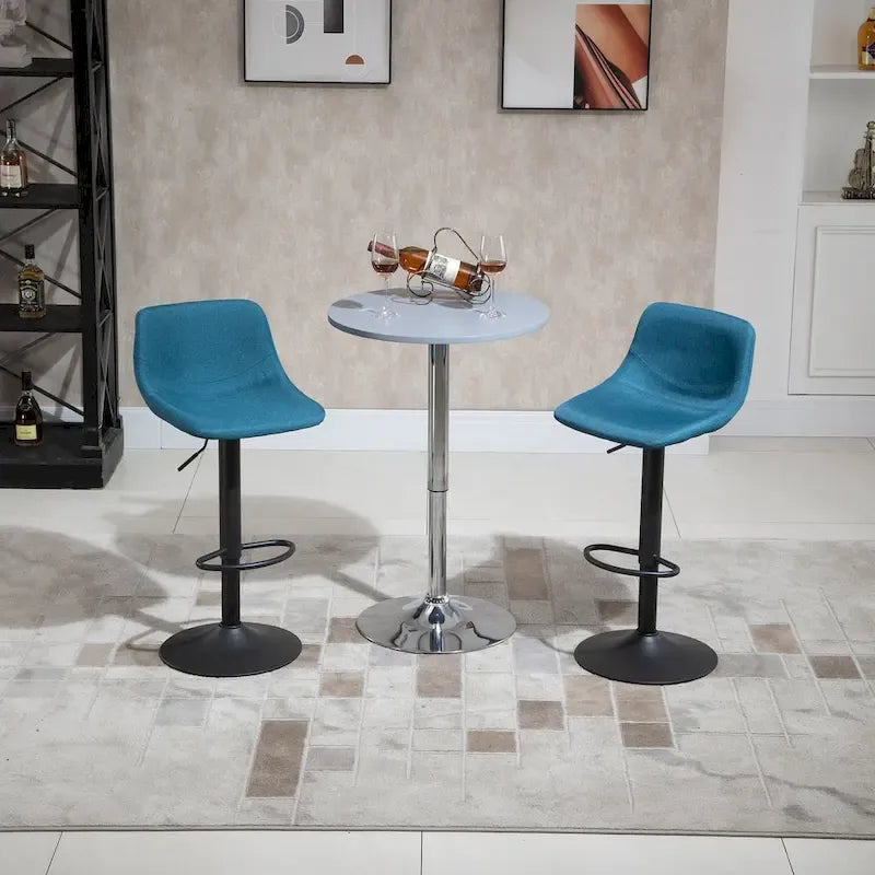 Swivel Bar Stools Set of 2 Bar Chairs Adjustable Height Barstools Padded with Back for Kitchen, Counter, and Home Bar