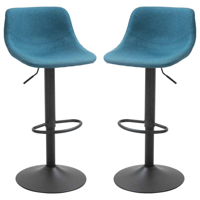 Swivel Bar Stools Set of 2 Bar Chairs Adjustable Height Barstools Padded with Back for Kitchen, Counter, and Home Bar