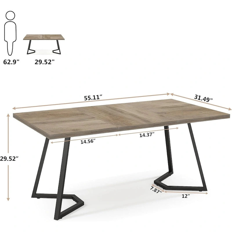 Modern Dining Table, White Faux Marble Small Kitchen Table for Family