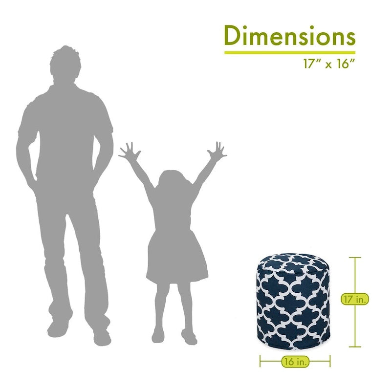 Pouf für drinnen und draußen, 16 L x 16 W x 17 H