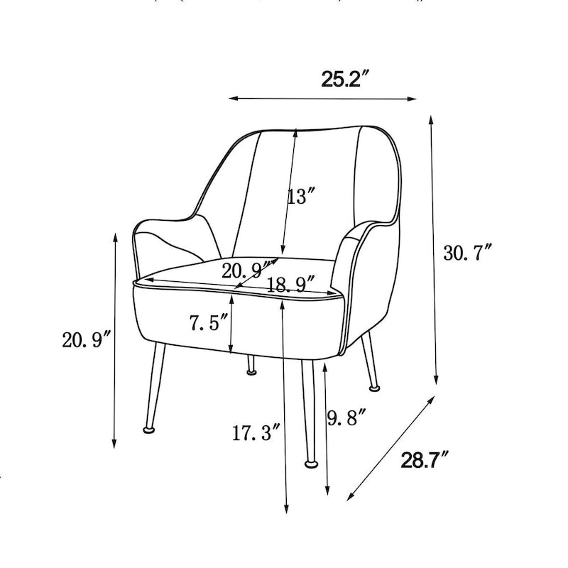Modern Mid Century Chair Armchair for Living Room Bedroom