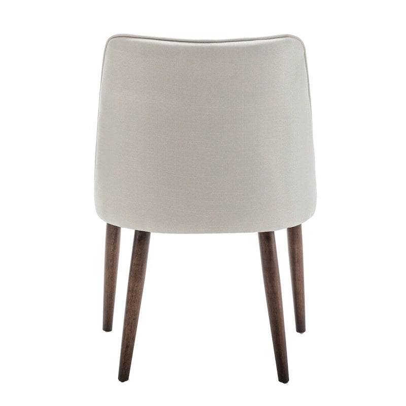 Fabric Dining Chairs with Wooden Legs, Set of 2