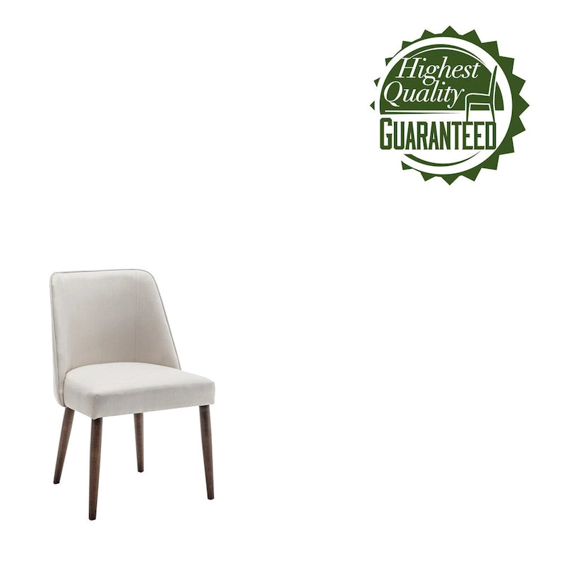 Fabric Dining Chairs with Wooden Legs, Set of 2