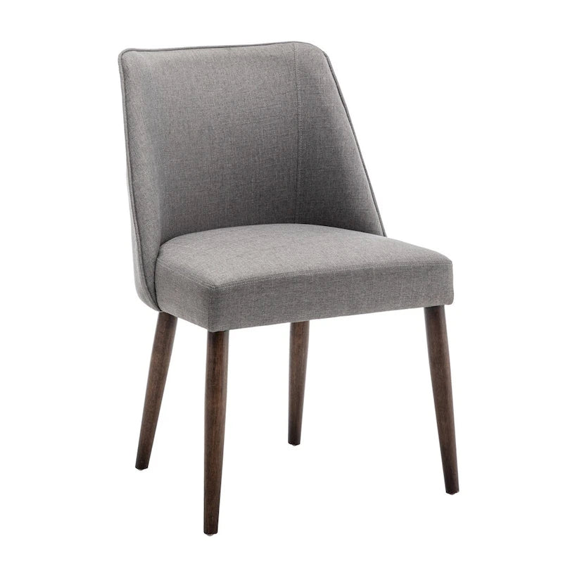 Fabric Dining Chairs with Wooden Legs, Set of 2