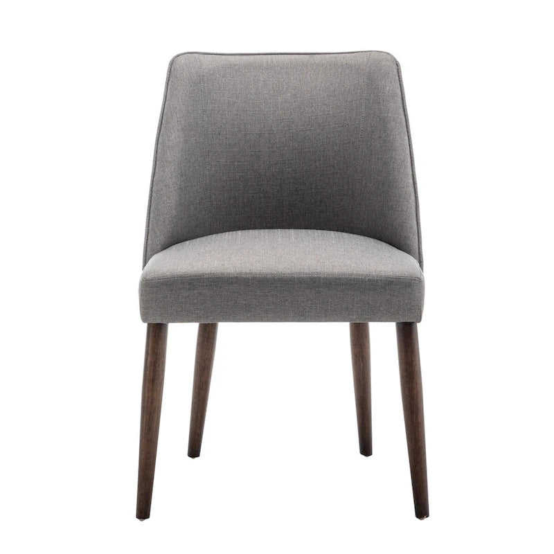 Fabric Dining Chairs with Wooden Legs, Set of 2