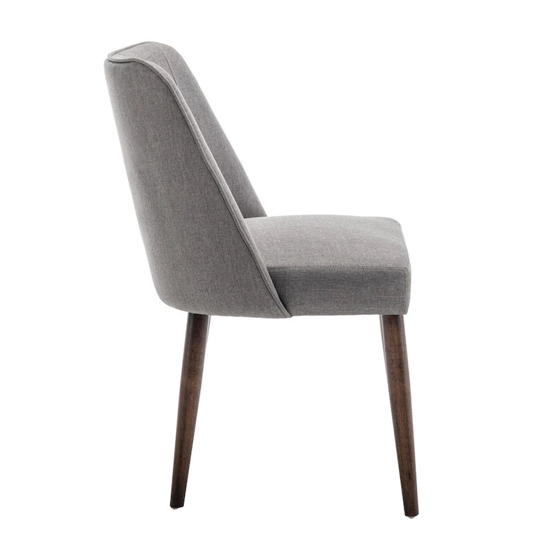 Fabric Dining Chairs with Wooden Legs, Set of 2