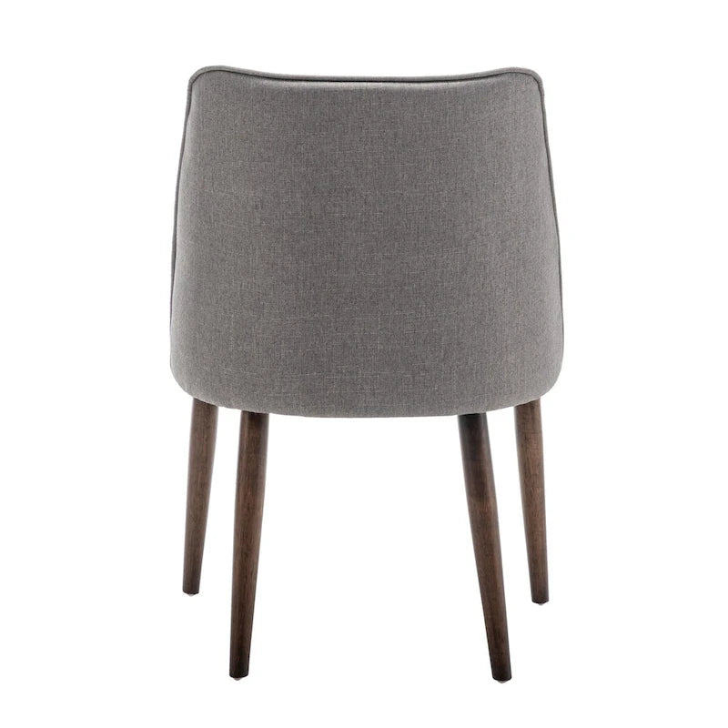 Fabric Dining Chairs with Wooden Legs, Set of 2