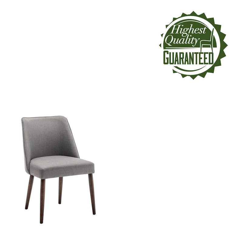 Fabric Dining Chairs with Wooden Legs, Set of 2