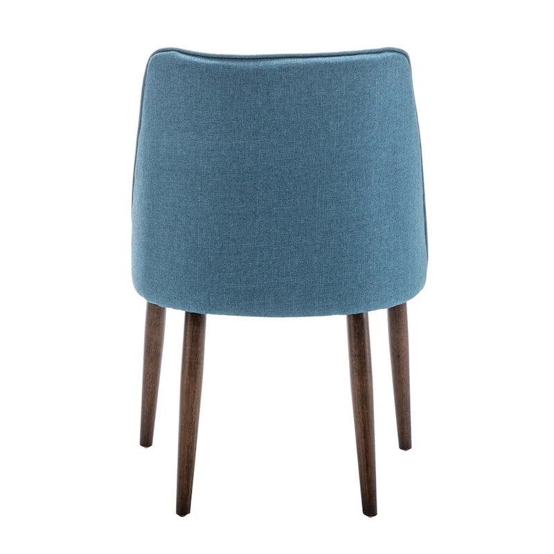 Fabric Dining Chairs with Wooden Legs, Set of 2