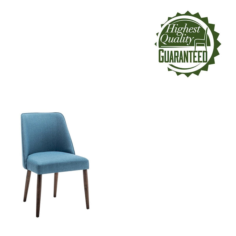 Fabric Dining Chairs with Wooden Legs, Set of 2
