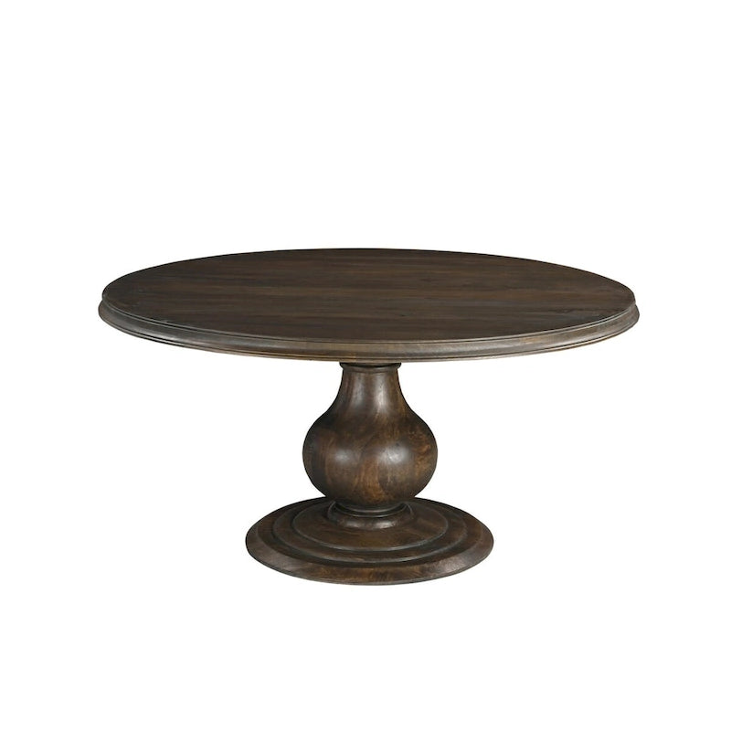 60 Round Solid Wood Pedestal Dining Table - Beige